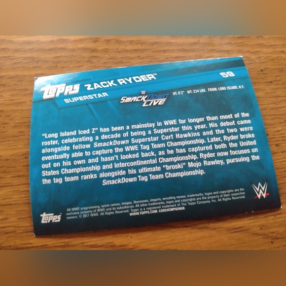 Set of 4 - Dasha Fuentes, Scott Dawson, Zack Ryder and The Miz Topps Cards - Picture 9 of 9